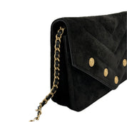 Chanel | Paris-Hamburg CC Button Wallet on Chain | Suede | Gold Hardware