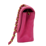 Chanel | Fuchsia Quilted Velvet Diana Classic Single Flap | Velvet | Gold Hardware