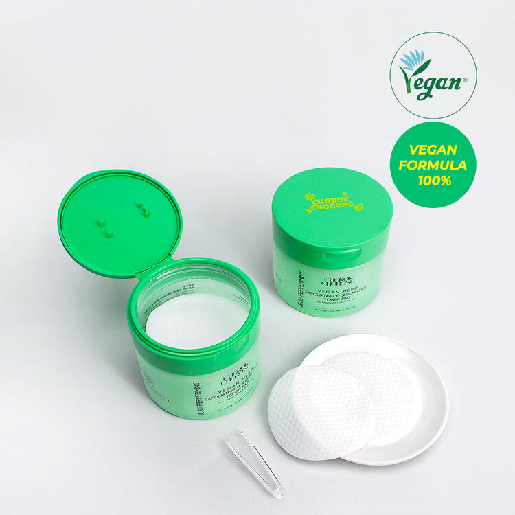 CHOROK CHORONG VEGAN HERB EXFOLIATING & SEBUM CARE JEJU PEPPERMINT TONER PAD (280ml+70pads)