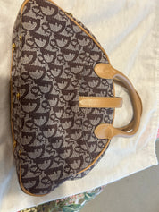 Christian Dior Monogram Mini Saddle Bowler Brown with good hardware
