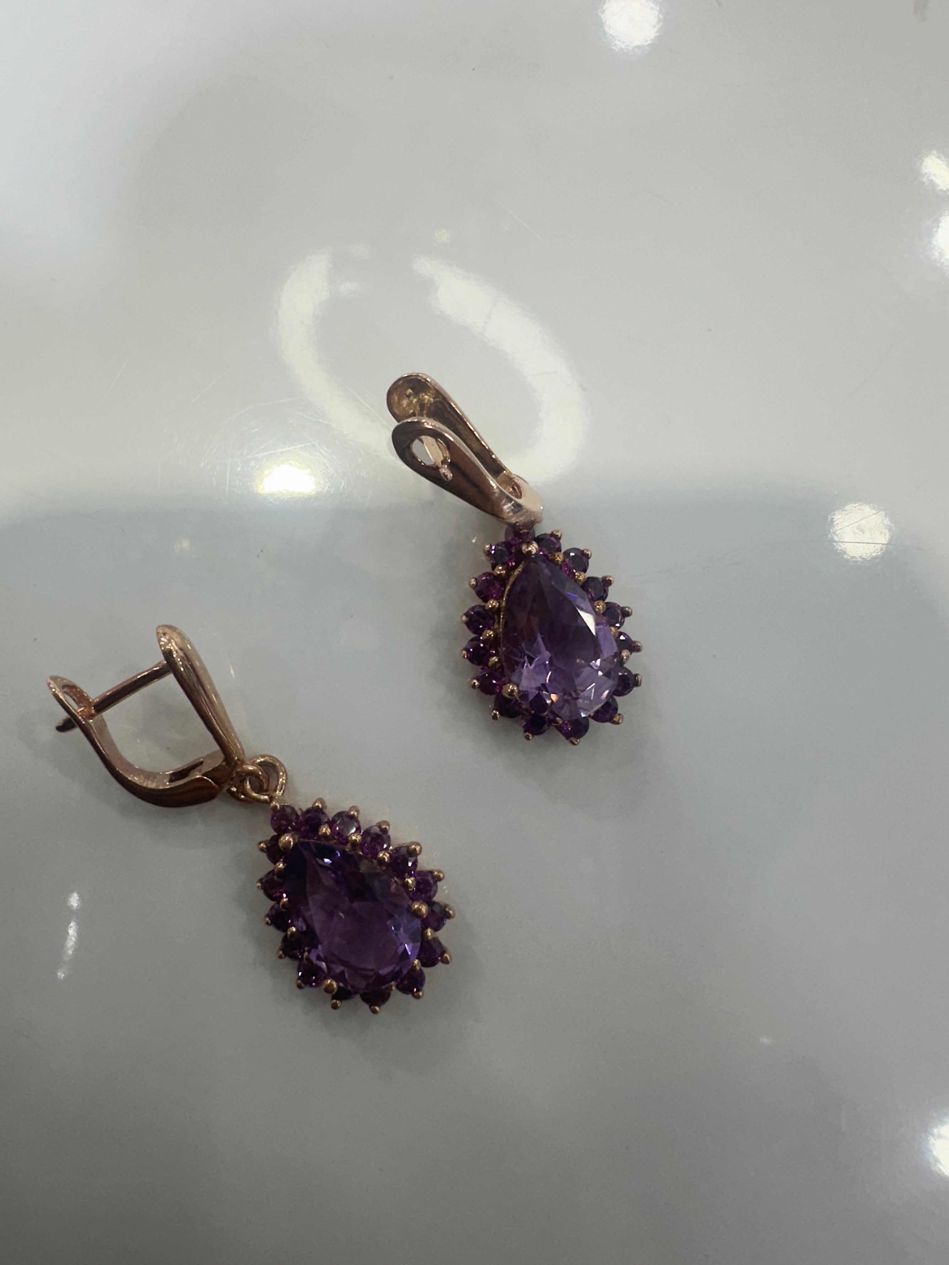 Maigandwyer rose gold amethyst earrings