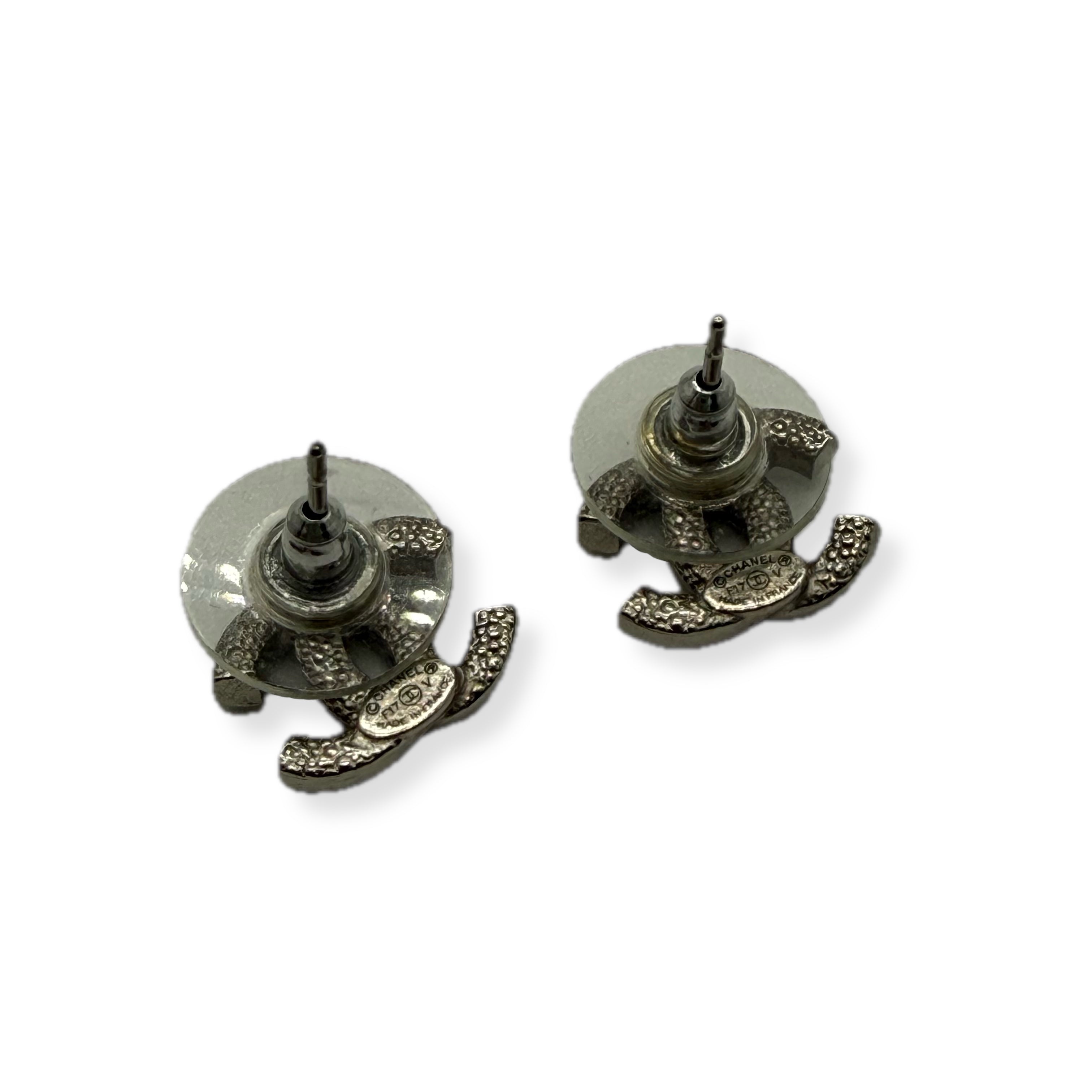 Chanel | CC Stud Earrings | Silver Hardware