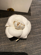 Chanel Leather Camellian Vintage Brooch