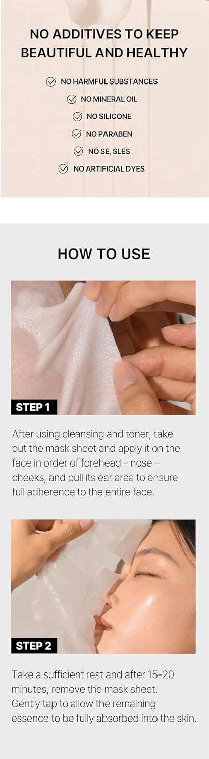 Nutritious Radiant Energy Mask - Hydrating Brightening Face Sheet Mask With Propolis & Portulaca Extract For Dull & Sensitive Skin Korean Skincare