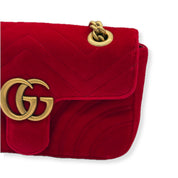 Gucci | GG Marmont Flap Bag | Velvet | Gold Hardware