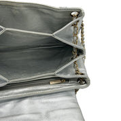 Chanel | Metallic Silver Handbag | Lambskin | Gold Hardware