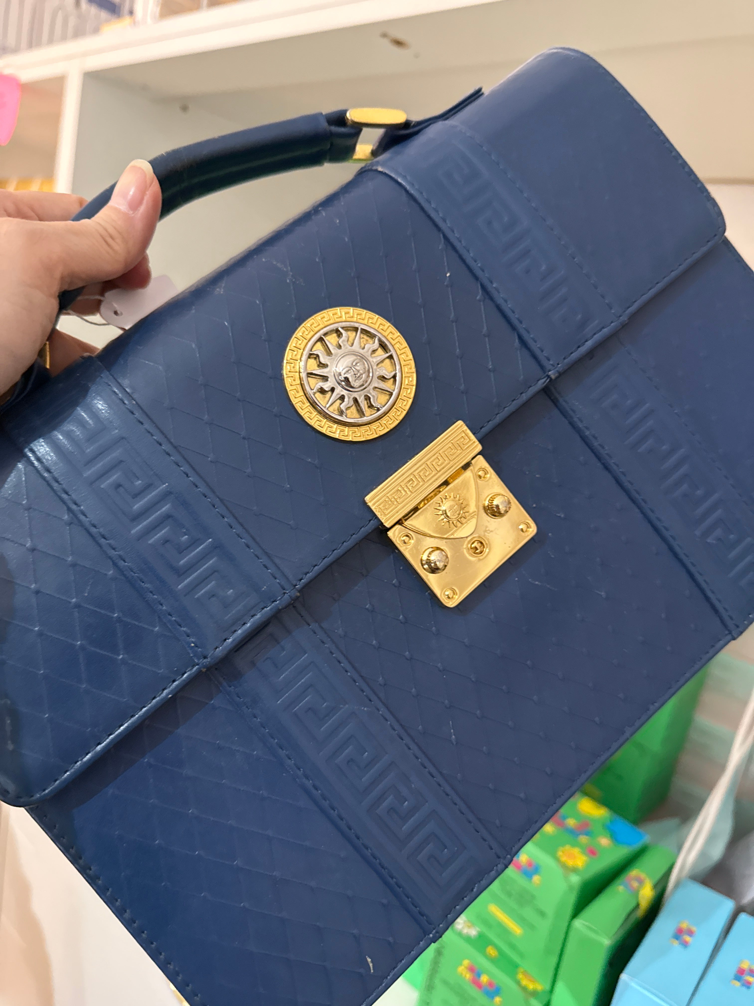 Versace blue top handle