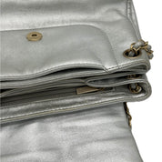 Chanel | Metallic Silver Handbag | Lambskin | Gold Hardware
