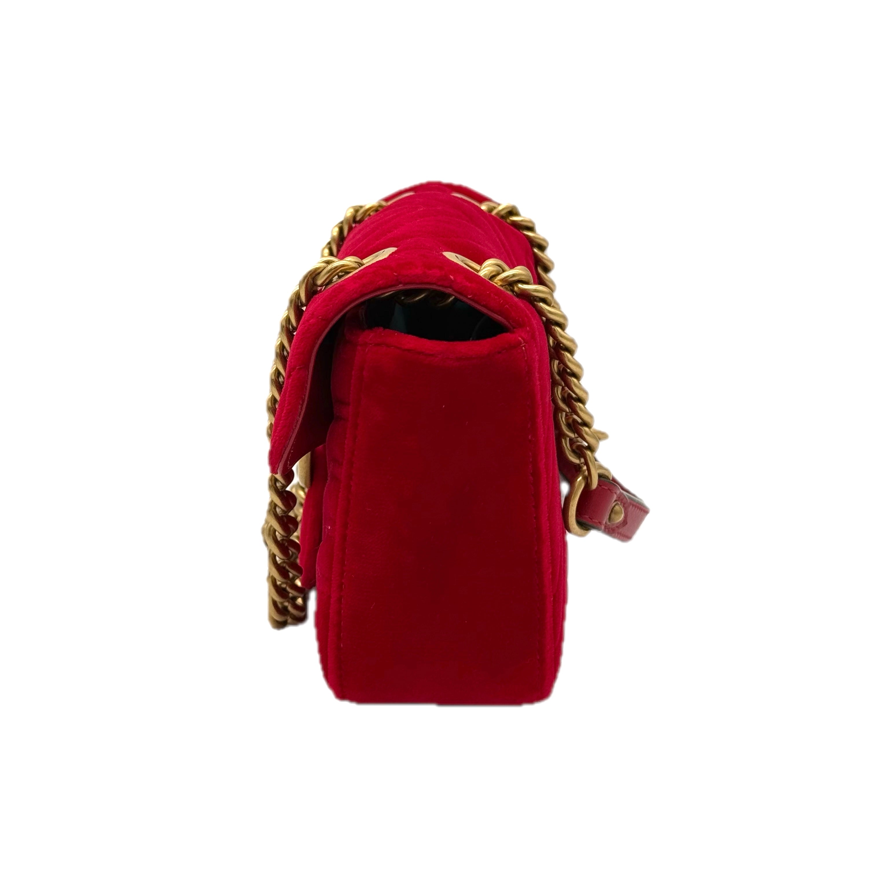 Gucci | GG Marmont Flap Bag | Velvet | Gold Hardware