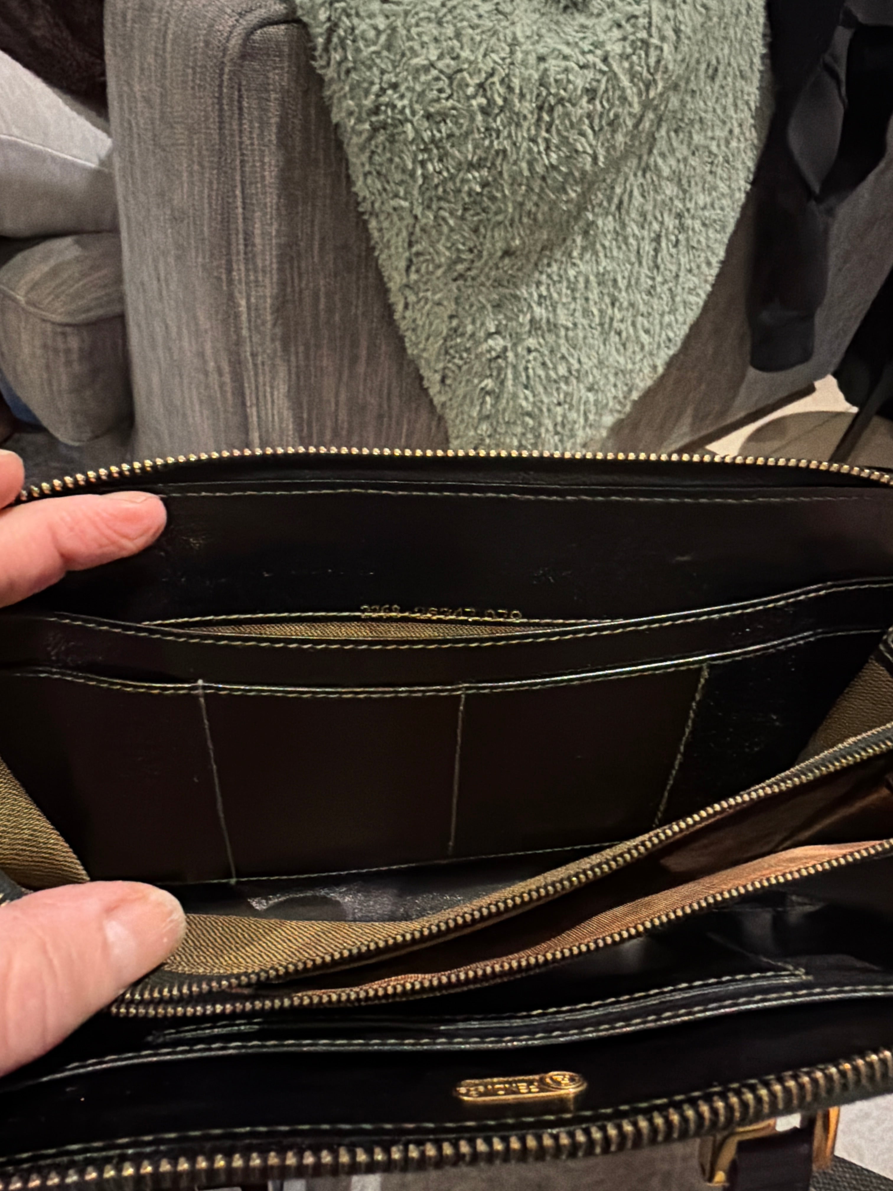 Fendi Zucca top handle wallet
