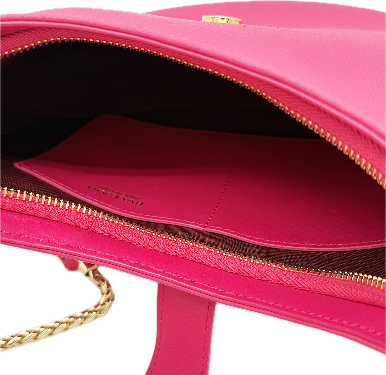 Bvlgari | Serpenti leather handbag | Hot Pink Leather | Gold Hardware