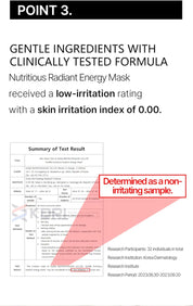 Nutritious Radiant Energy Mask - Hydrating Brightening Face Sheet Mask With Propolis & Portulaca Extract For Dull & Sensitive Skin Korean Skincare