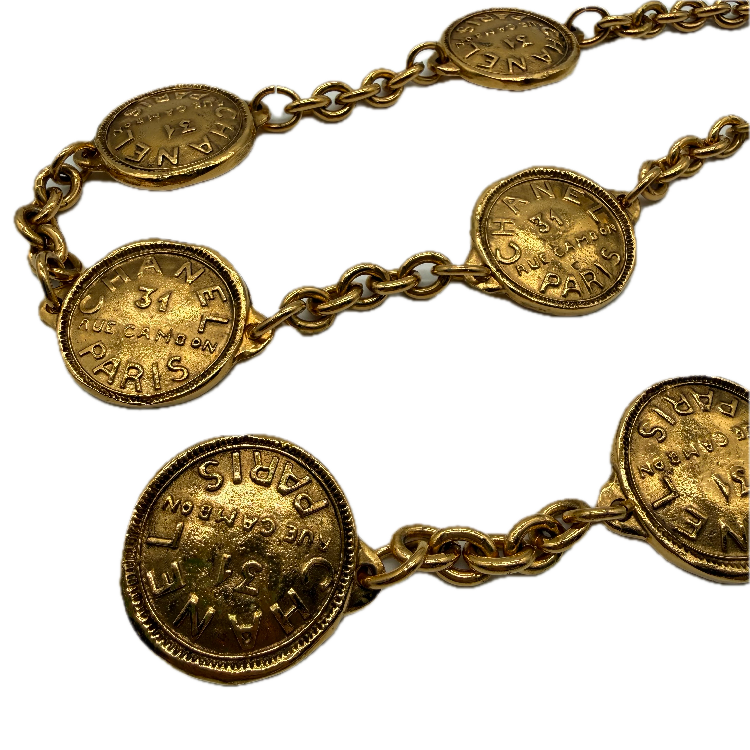 Chanel | Vintage Rue Cambon Medallion Chain Belt | Gold Plated