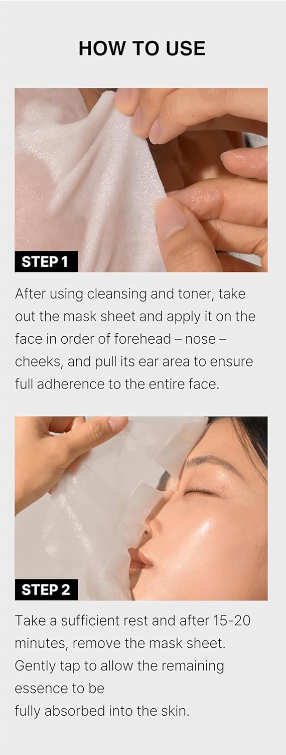 Brightening & Even Tone Facial Mask with Niacinamide - Visibly Radiant Complexion Daily Gentle Care for All Skin Types Korean Skincare 5 Sheets Per Box, 30g Each