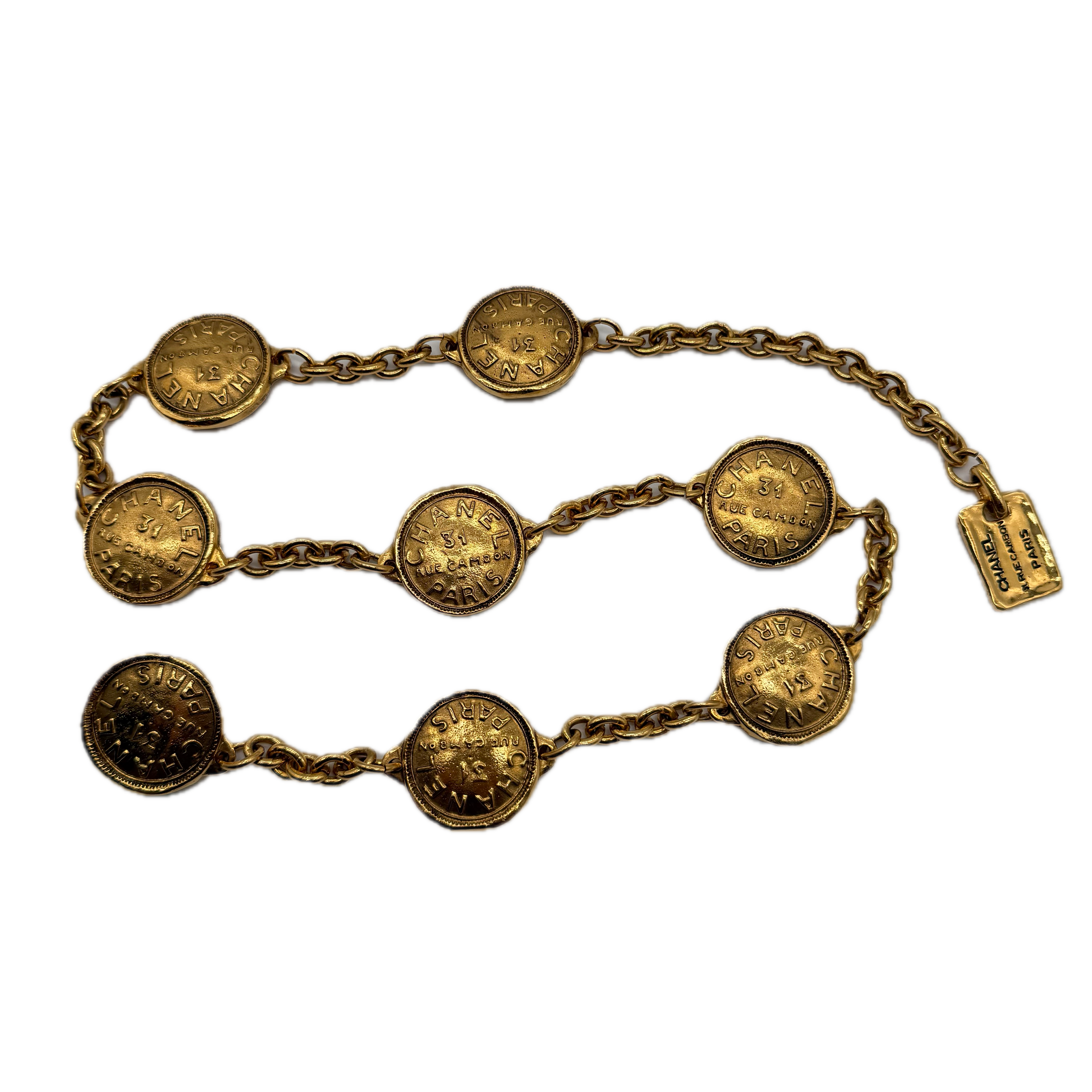 Chanel | Vintage Rue Cambon Medallion Chain Belt | Gold Plated