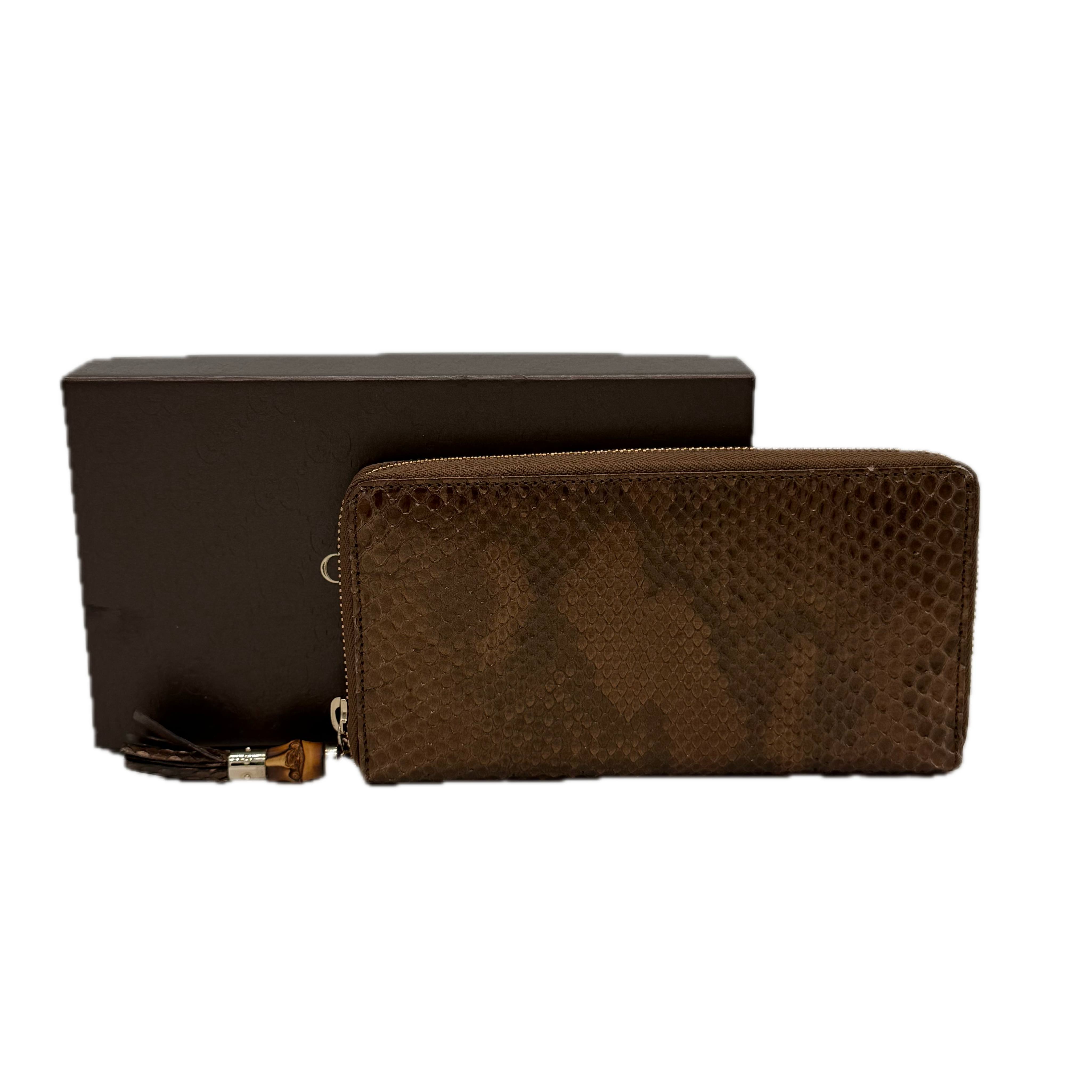 Gucci | Long Zip Wallet | Python Skin | Gold Hardware