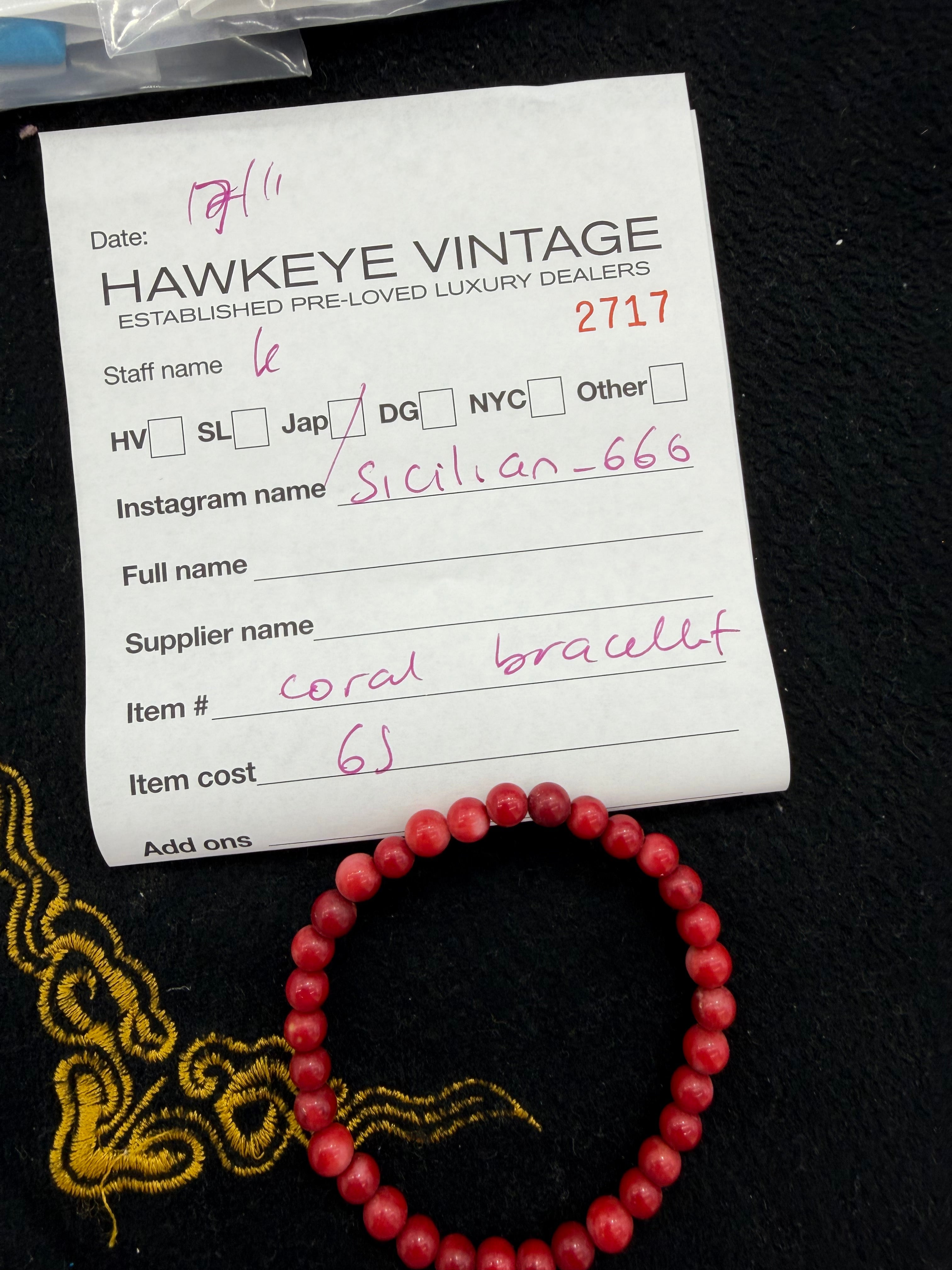 Sicilian_666 coral bracelet