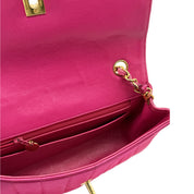 Chanel | Fuchsia Quilted Velvet Diana Classic Single Flap | Velvet | Gold Hardware