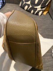 Gucci Olive Suede/Leather Hobo Bag with Bambo Handle