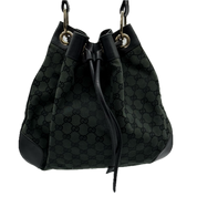 Gucci | Monogram Drawstring Shoulder Bag | Canvas | Gold Hardware