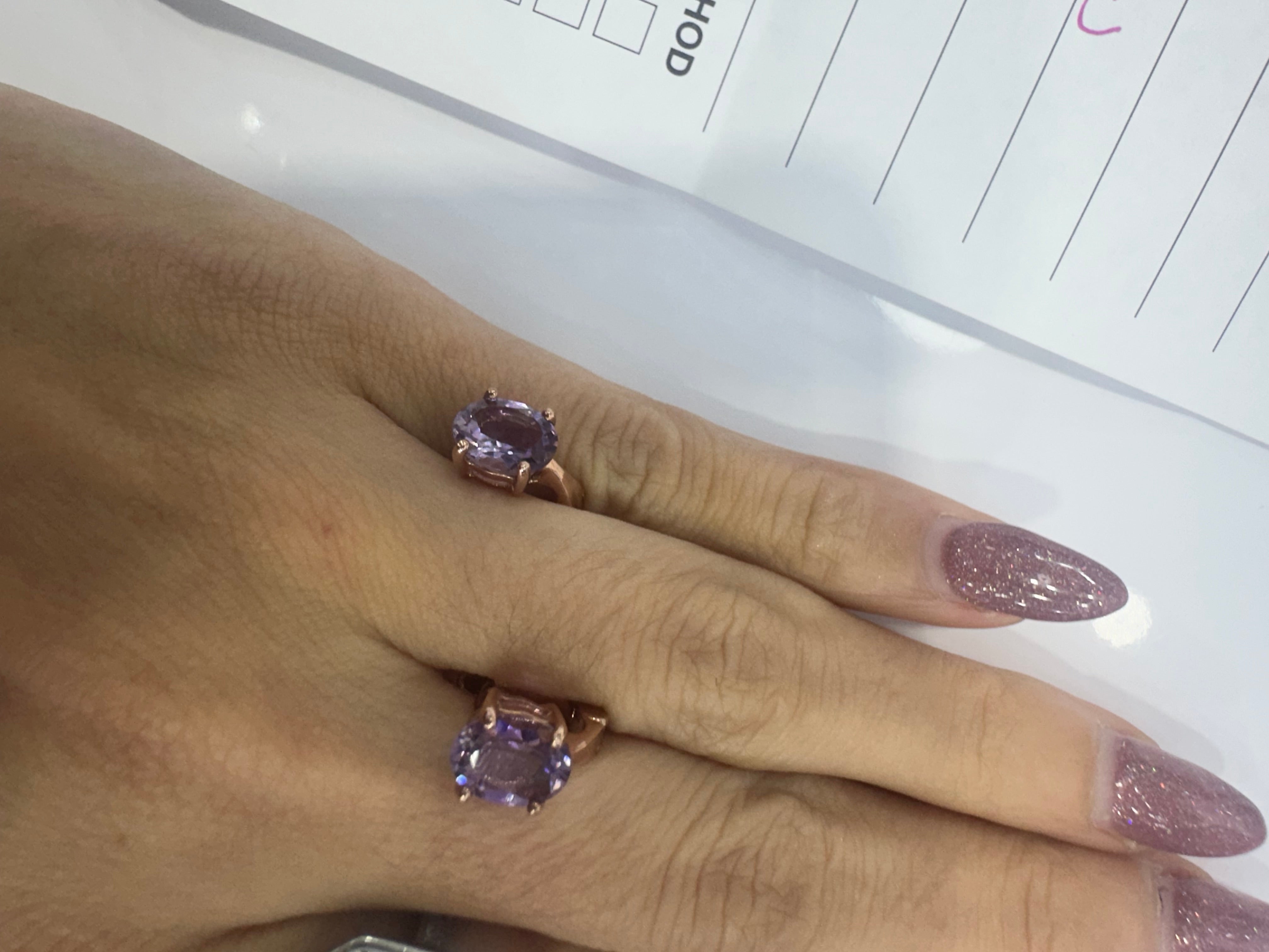 Carla beans rose gold amethyst Huggies