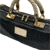 Versace | Greca Satchel Handbag | Nappa Leather |Gold Hardware