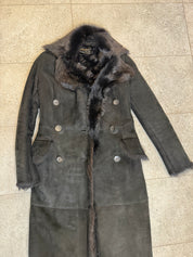Aneta.Ciures Gucci Tom Ford 1996 Black Shearling Suede Long Coat