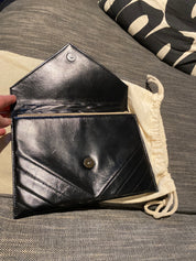 YSL Vintage Black Leather Clutch