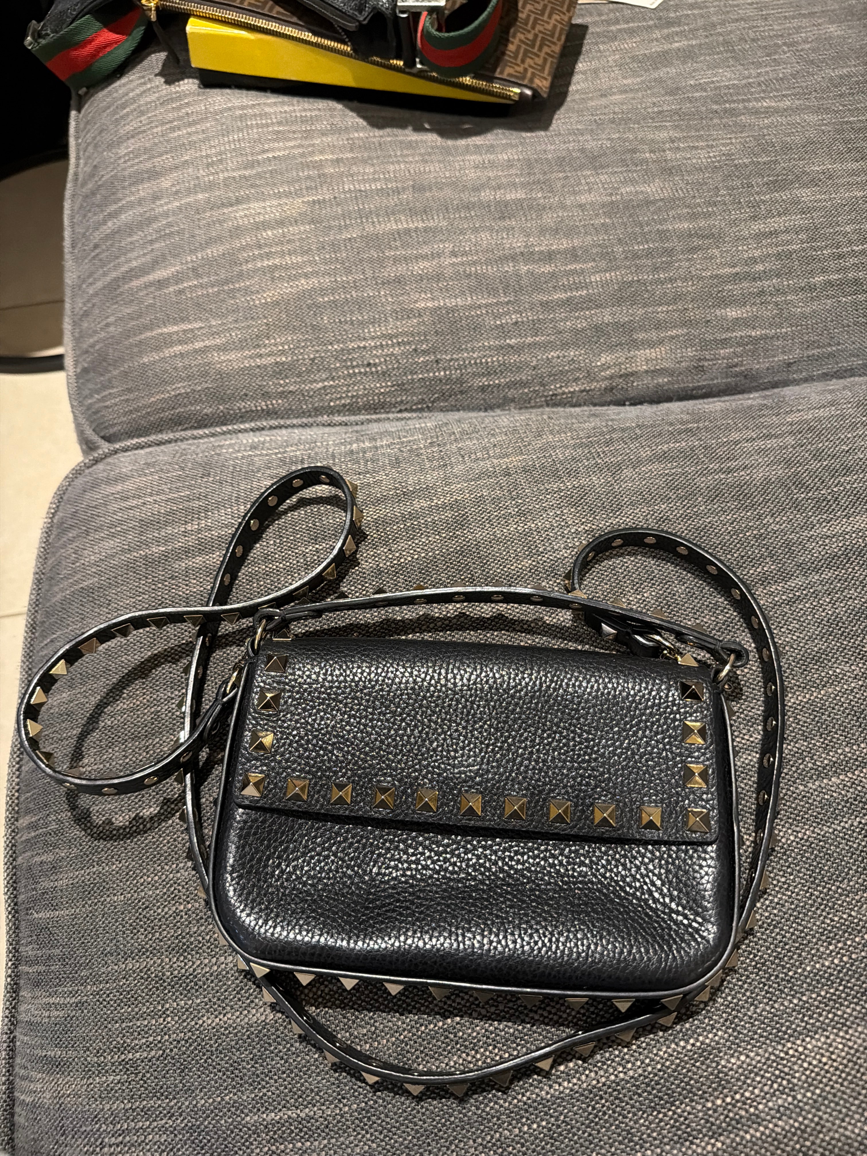 Valentino Mini Leather Garavani Rock Stud Cross Body