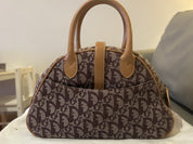 Christian Dior Monogram Mini Saddle Bowler Brown with good hardware