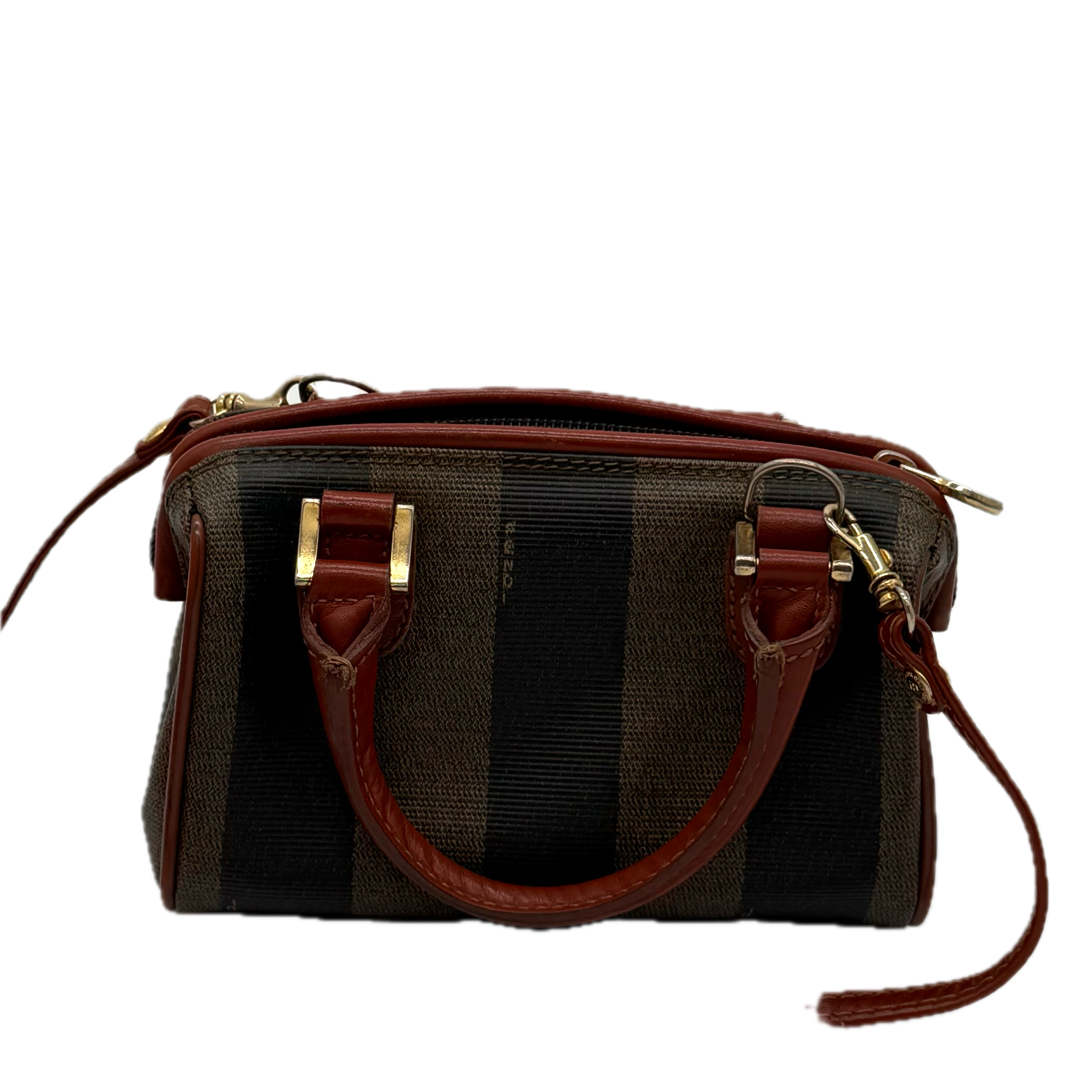 Fendi | Mini Boston Bag | Canvas |Gold Hardware