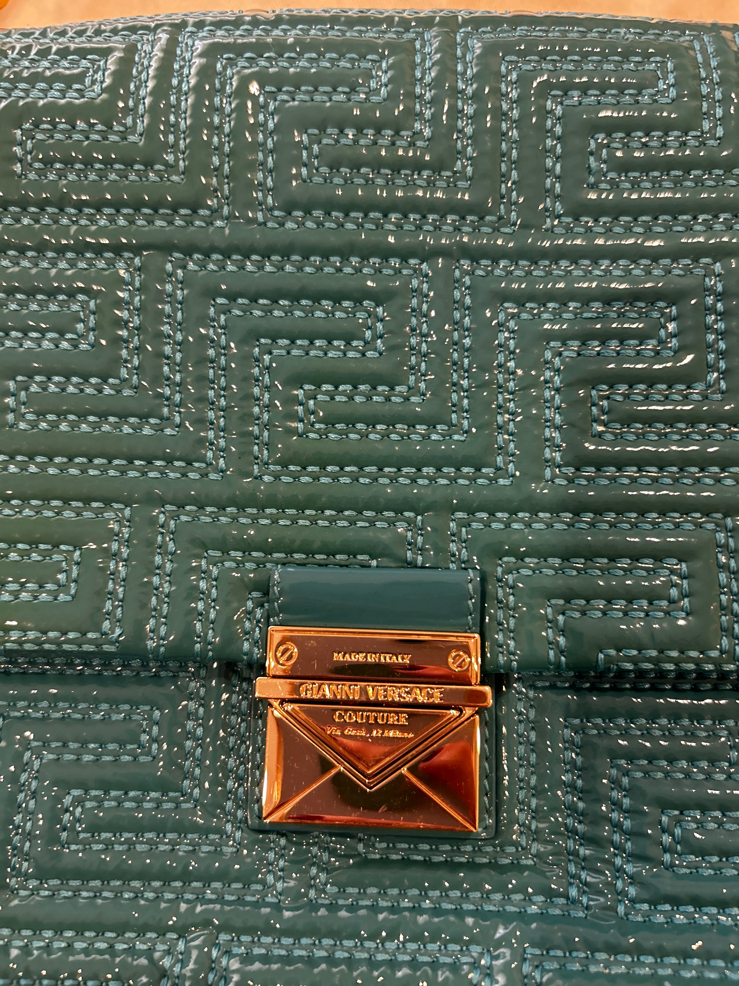 Versace teal shoulder bag