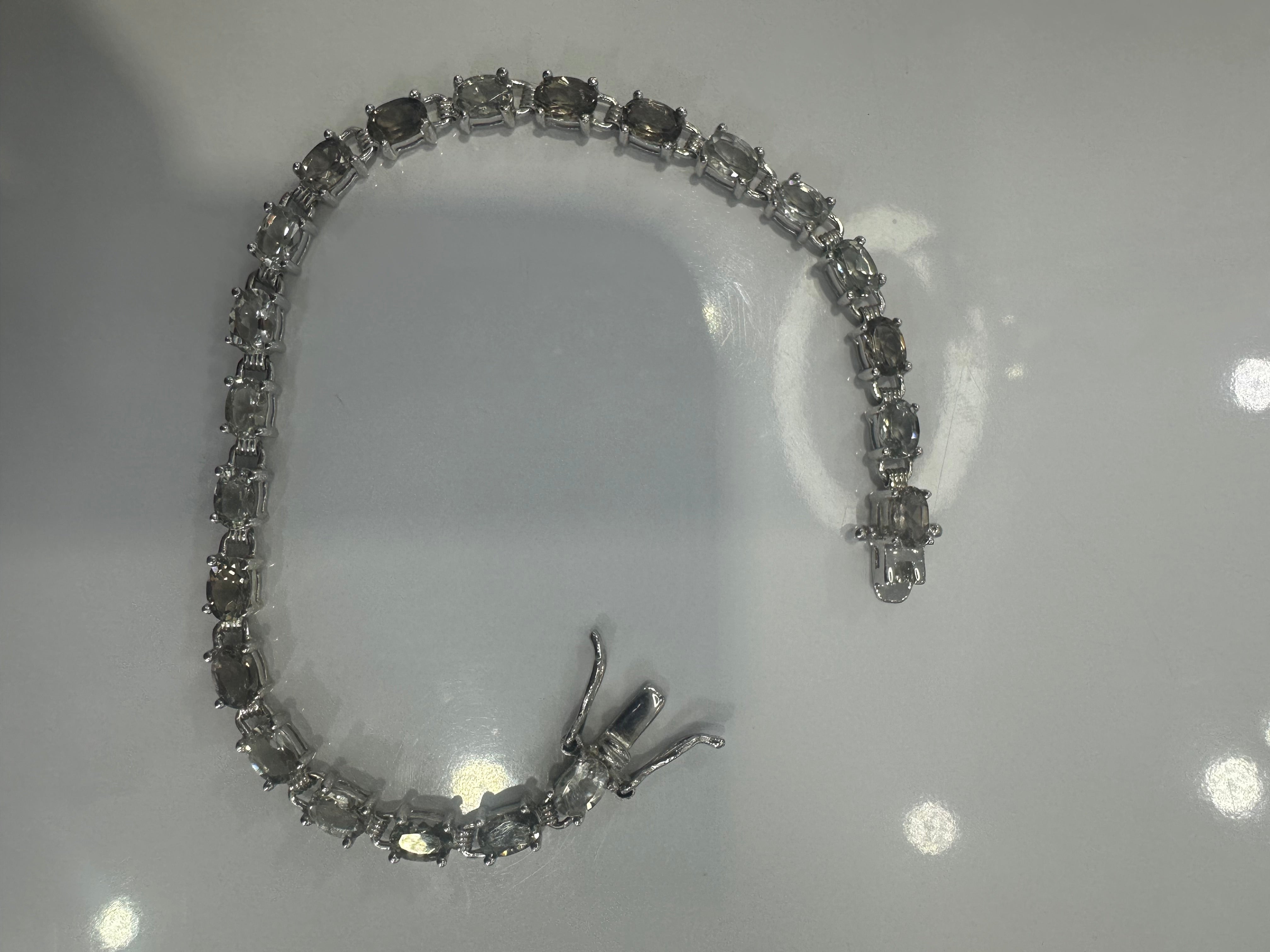 Kab_78 Smokey quartz tennis bracelet