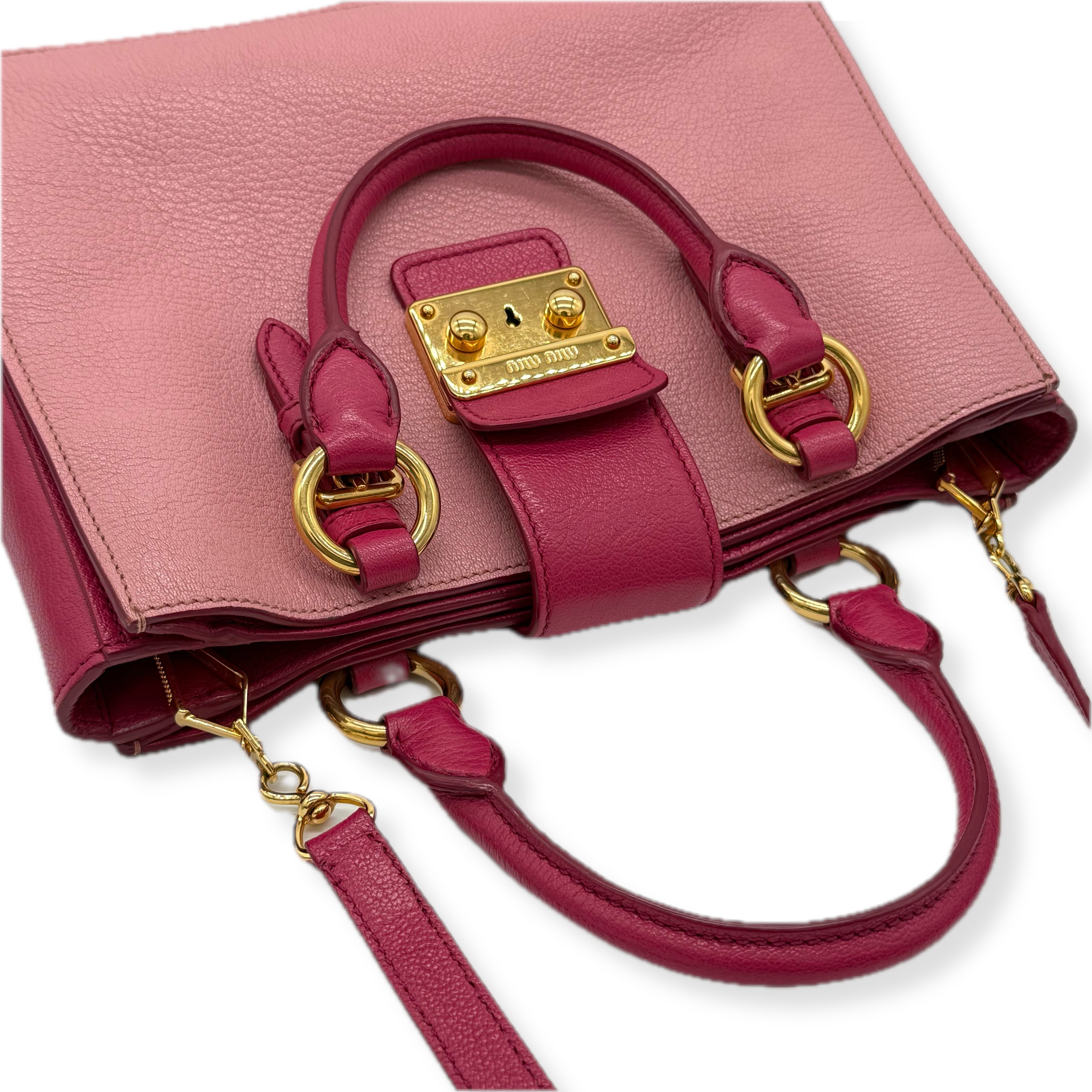 Miu Miu | Madras Satchel Crossbody Bag | Goatskin | Gold Hardware