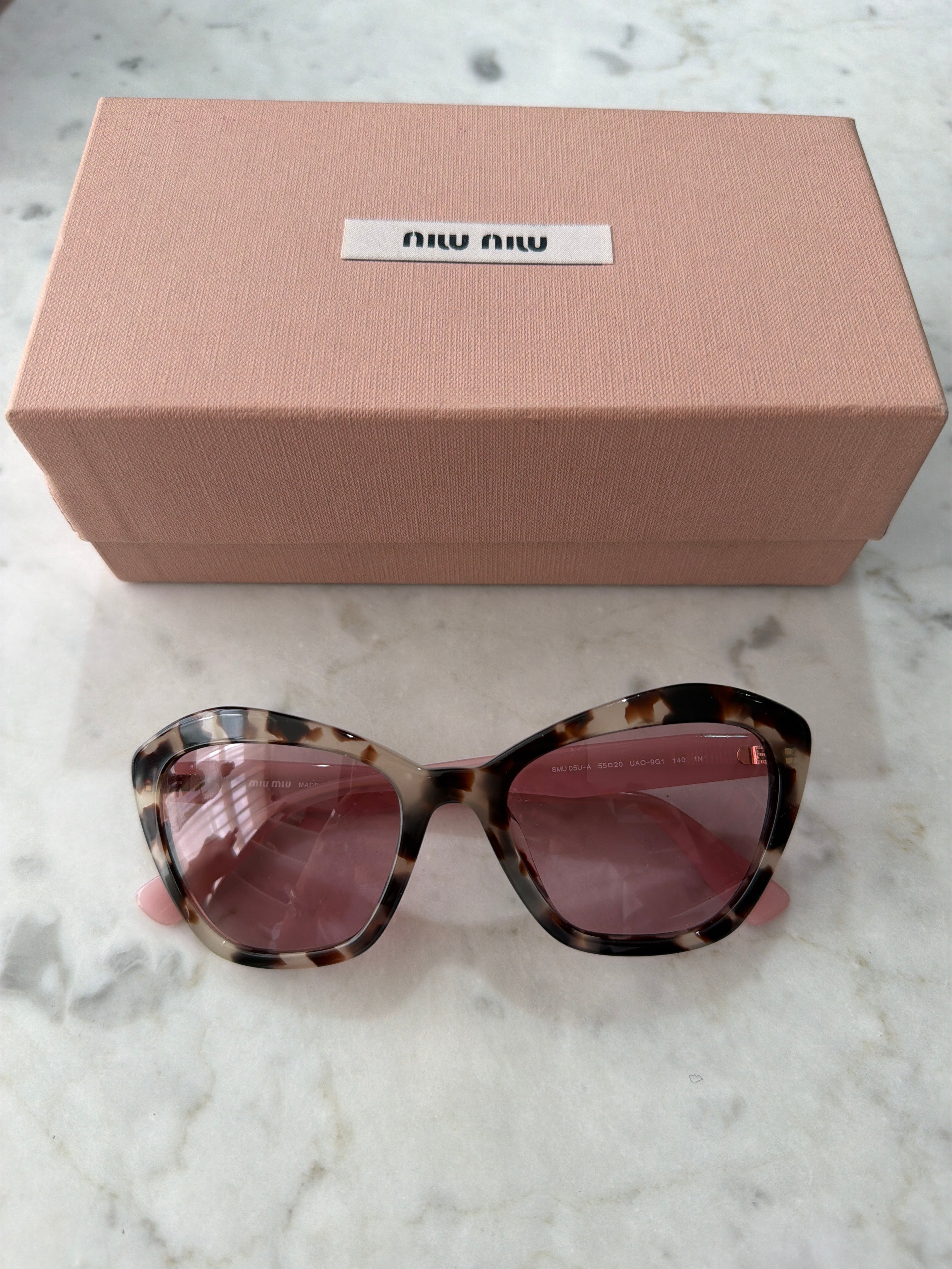 Miu Miu | Tortoiseshell and Pink Sunglasses (Good Condition)