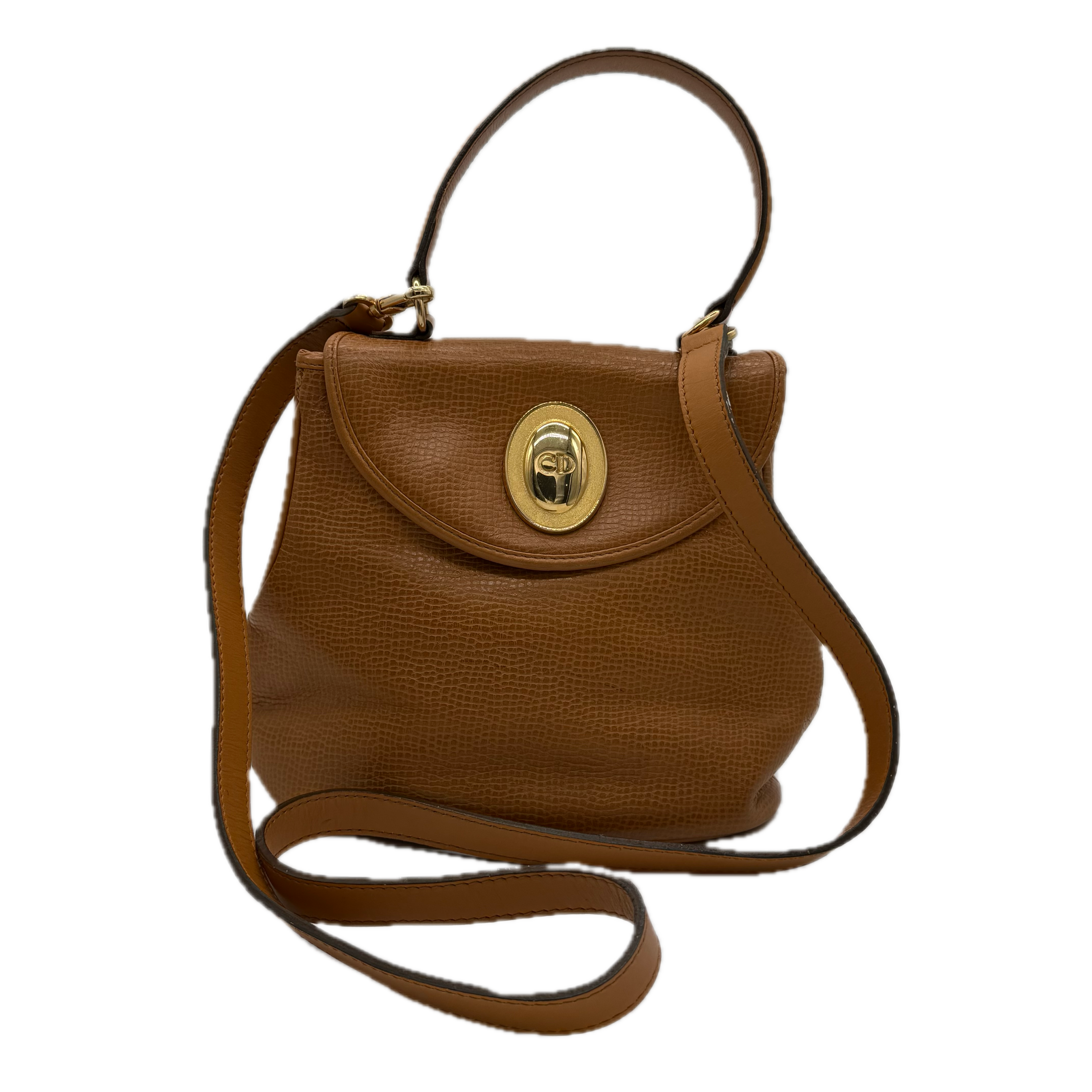 Christian Dior | Vintage CD Logo Handbag | Leather | Gold Hardware