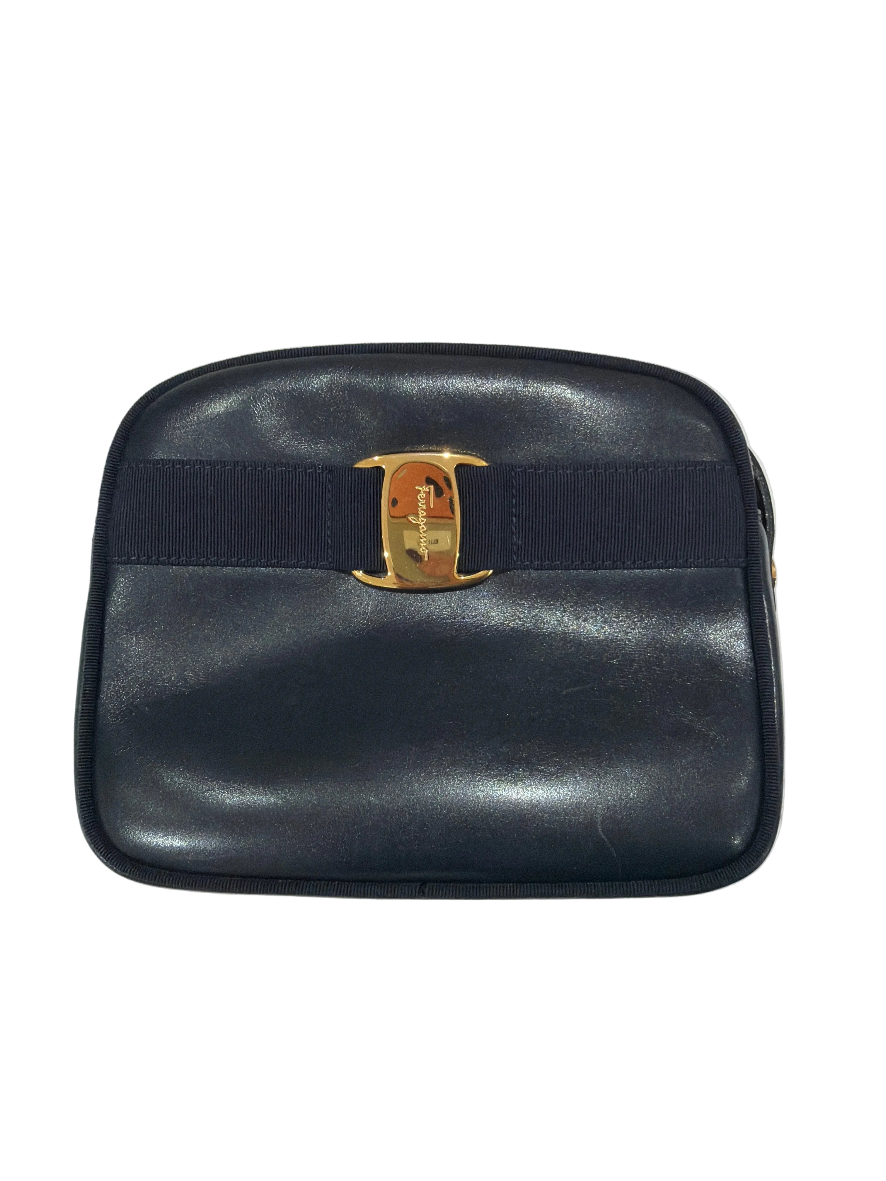 Salvatore Ferragamo | Navy Crossbody Bag - Cons