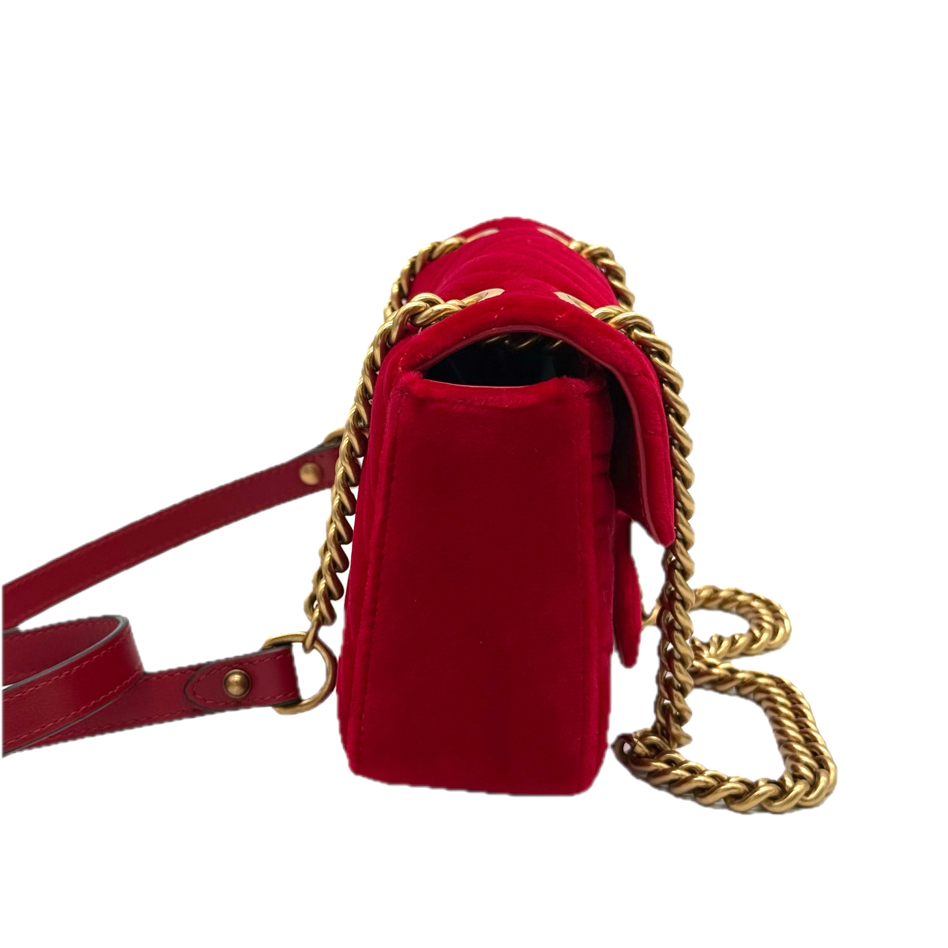 Gucci | GG Marmont Flap Bag | Velvet | Gold Hardware