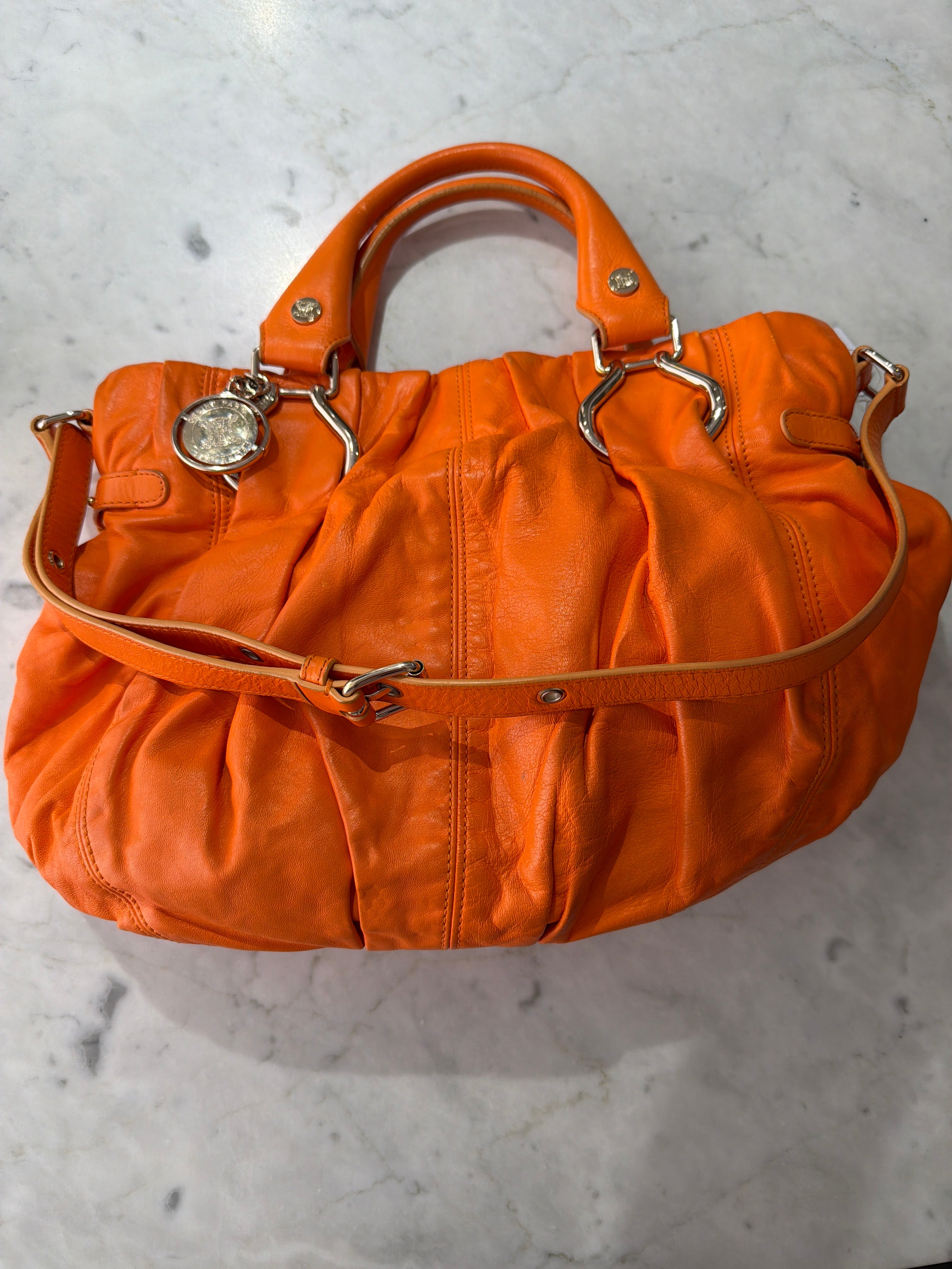 Celine | Orange Leather Pillow Bag Two-Way (Good Condition)