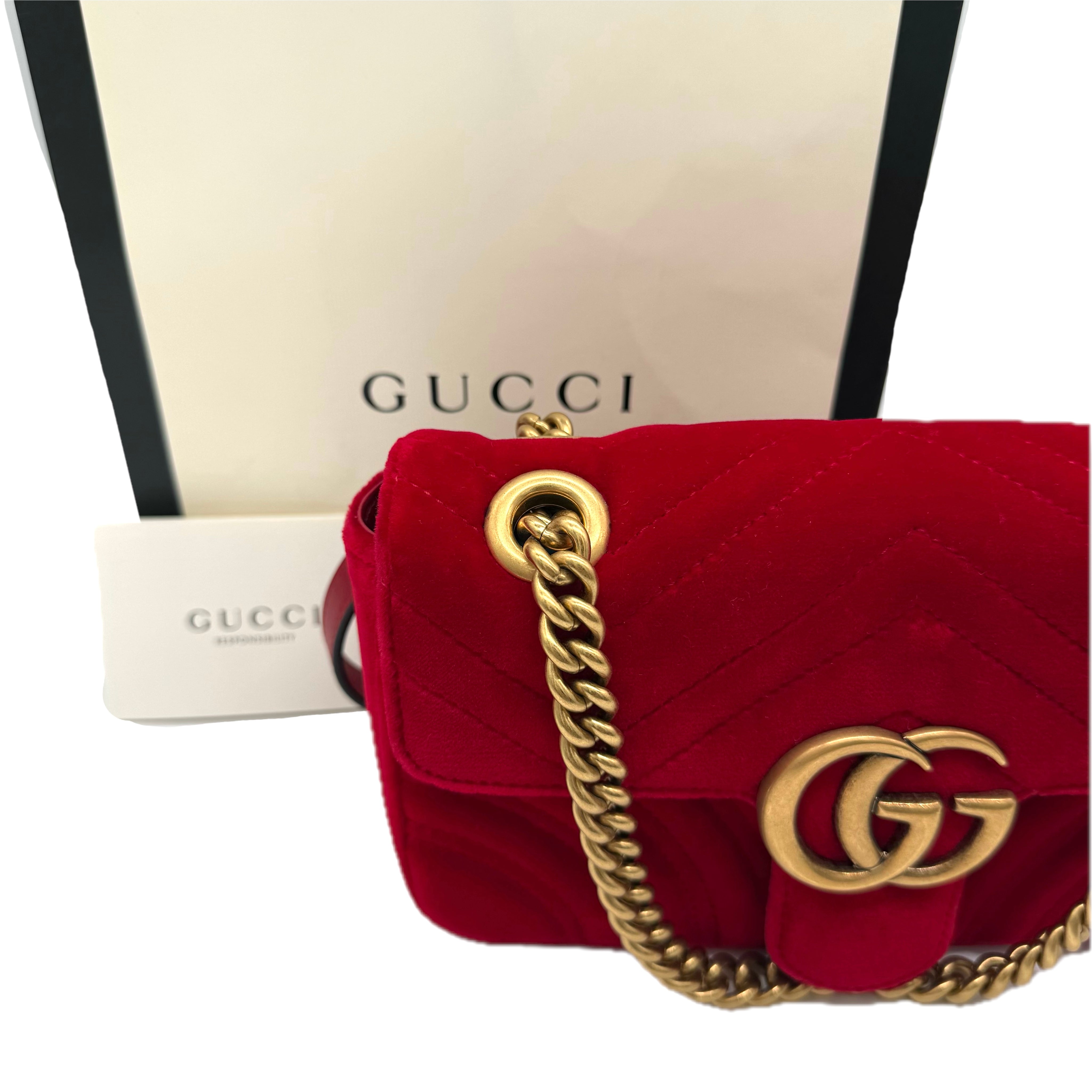 Gucci | GG Marmont Flap Bag | Velvet | Gold Hardware
