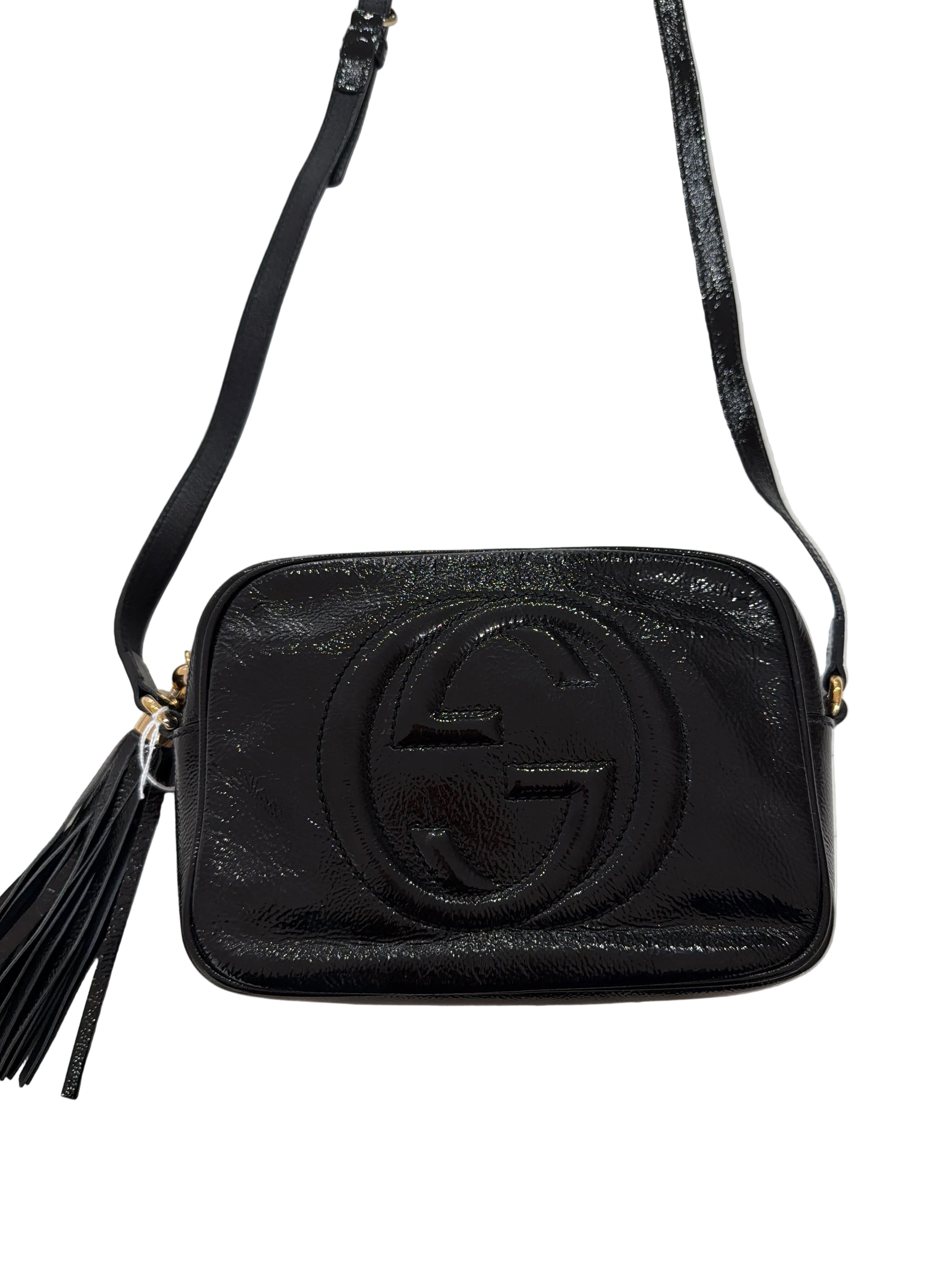Gucci | Black Patent Crossbody Bag - Cons