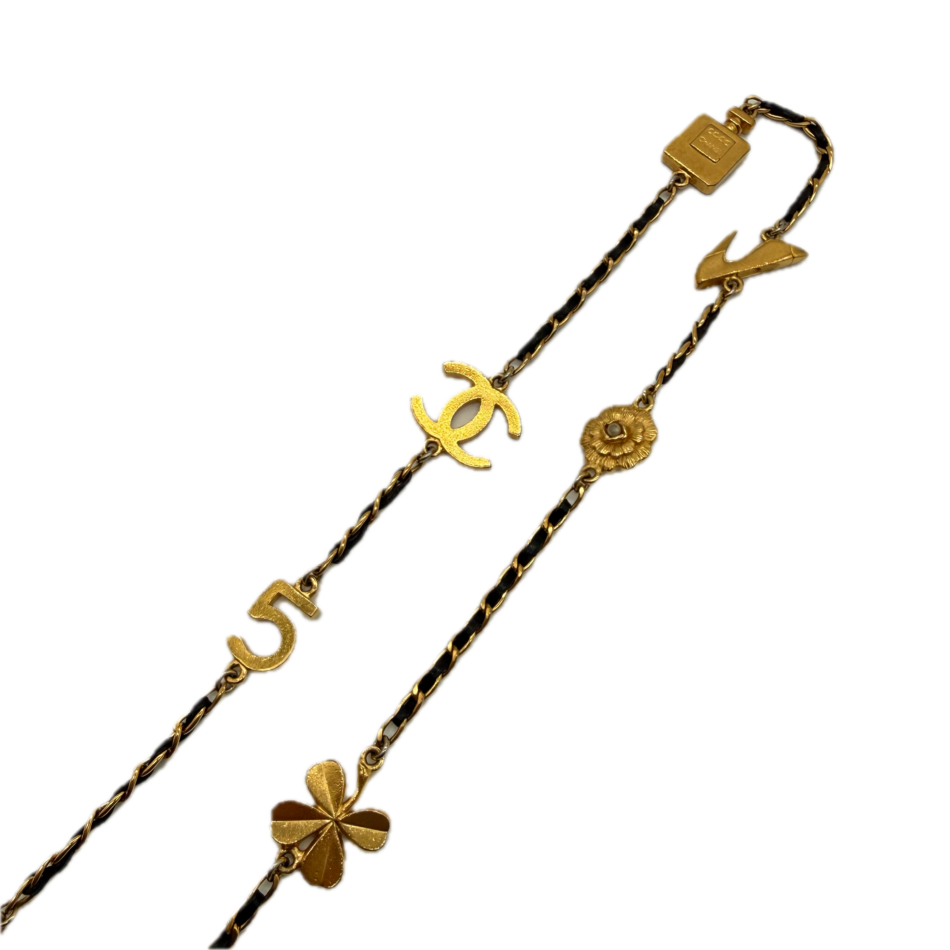 Chanel |  Vintage Long Charm Necklace | Gold Plated