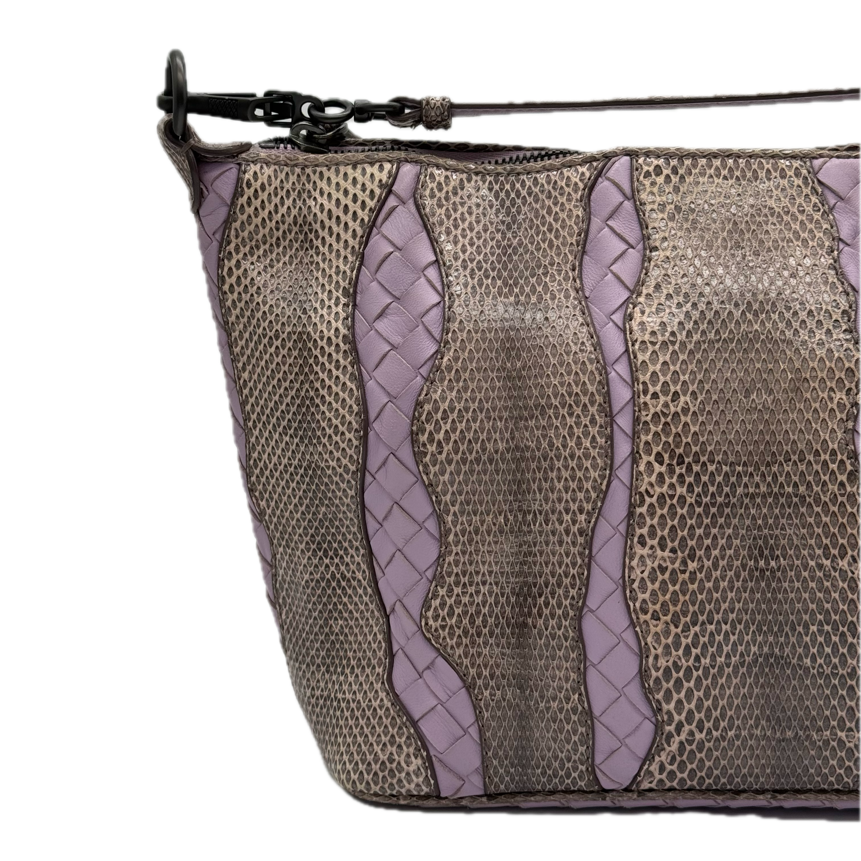 Bottega Veneta | Parme Pink Intrecciato Handbag | Snakeskin & Lambskin |Gunmetal Hardware