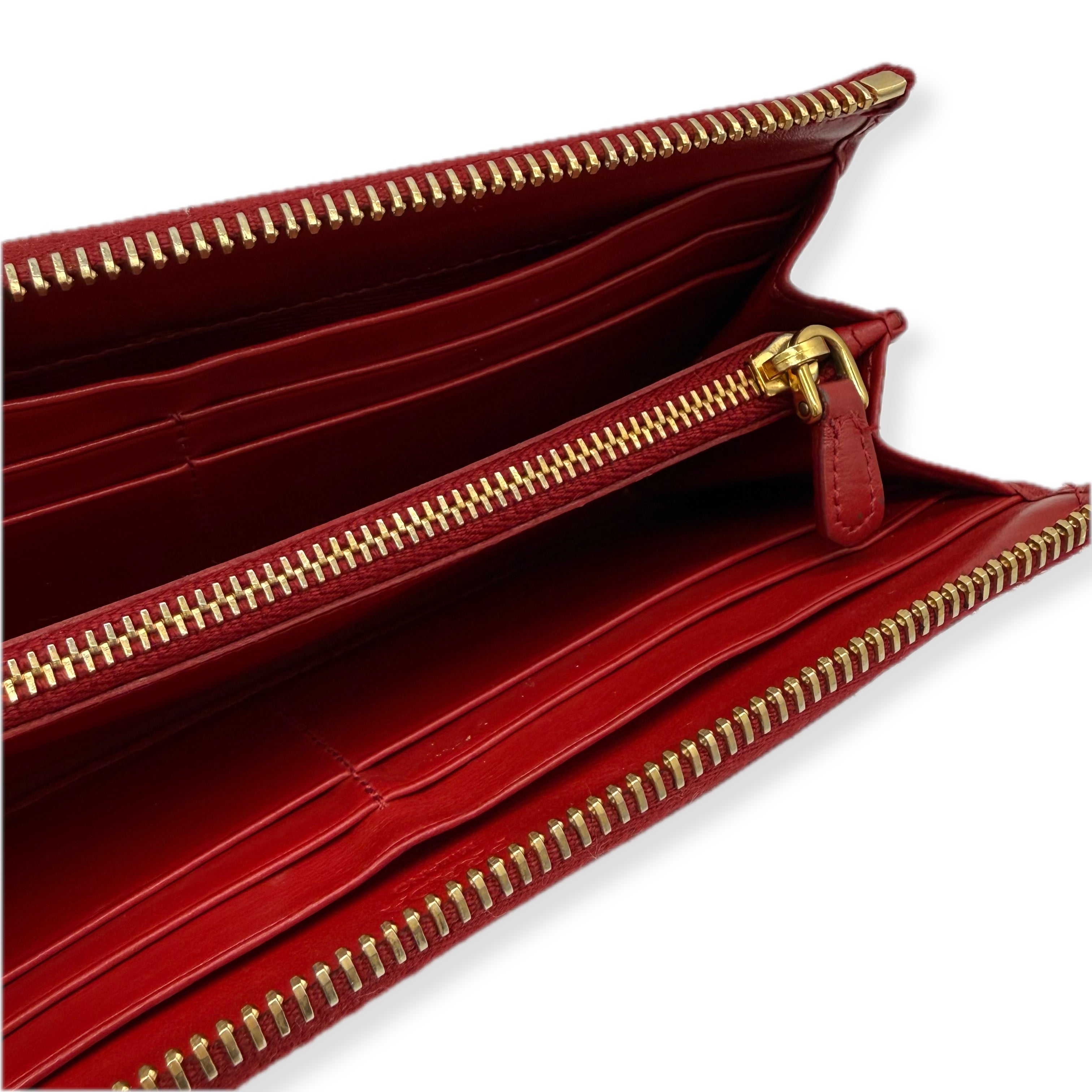 Prada | Impuntu Tesoro Zippy Wallet | Gold Hardware
