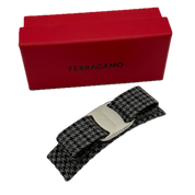 Salvatore Ferragamo | Houndstooth Bow Hair Clip | Silver Hardware