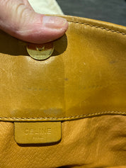 Celine White Macadam Leather large Clutch