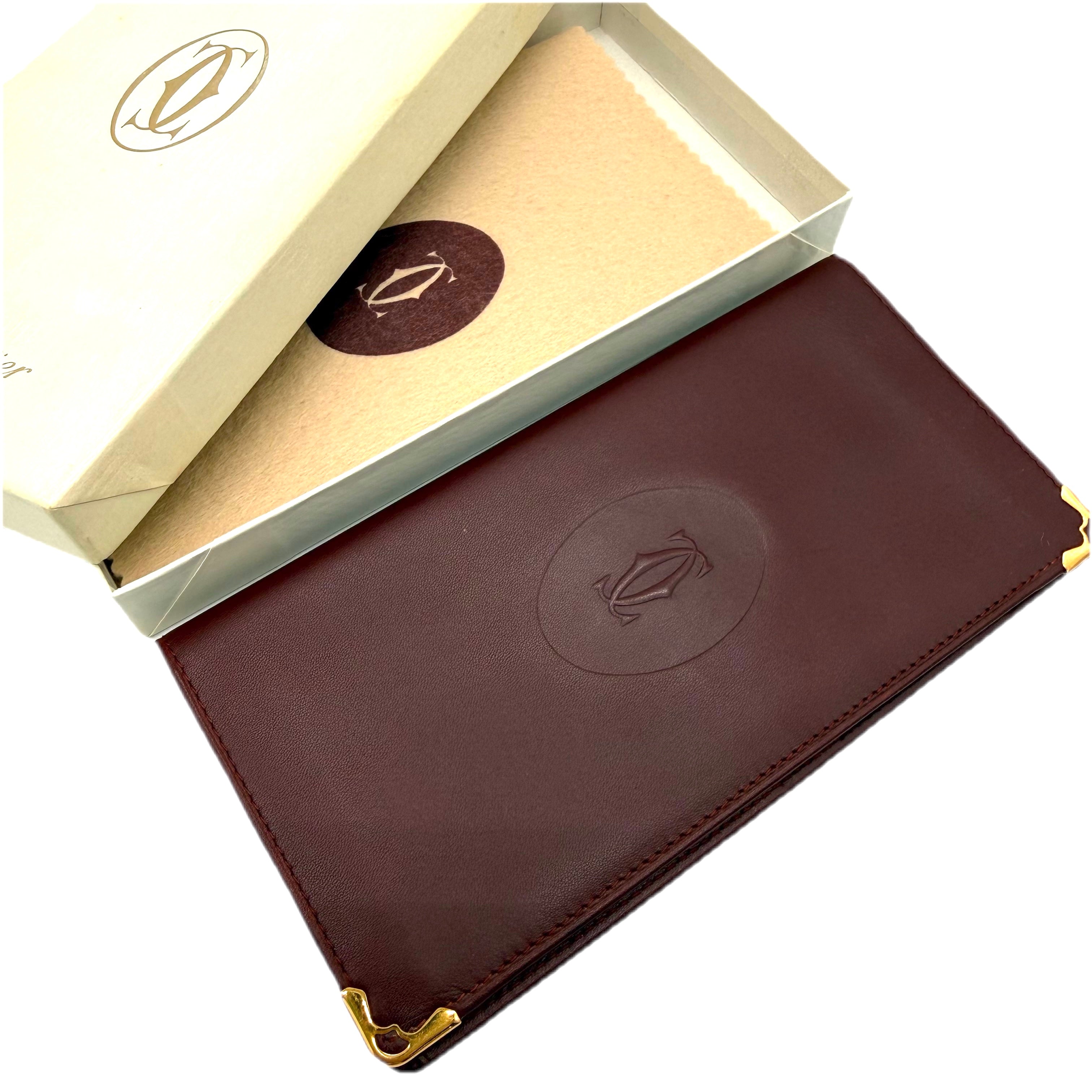 Cartier | Must de Cartier Bifold Long Wallet | Leather |Gold Hardware