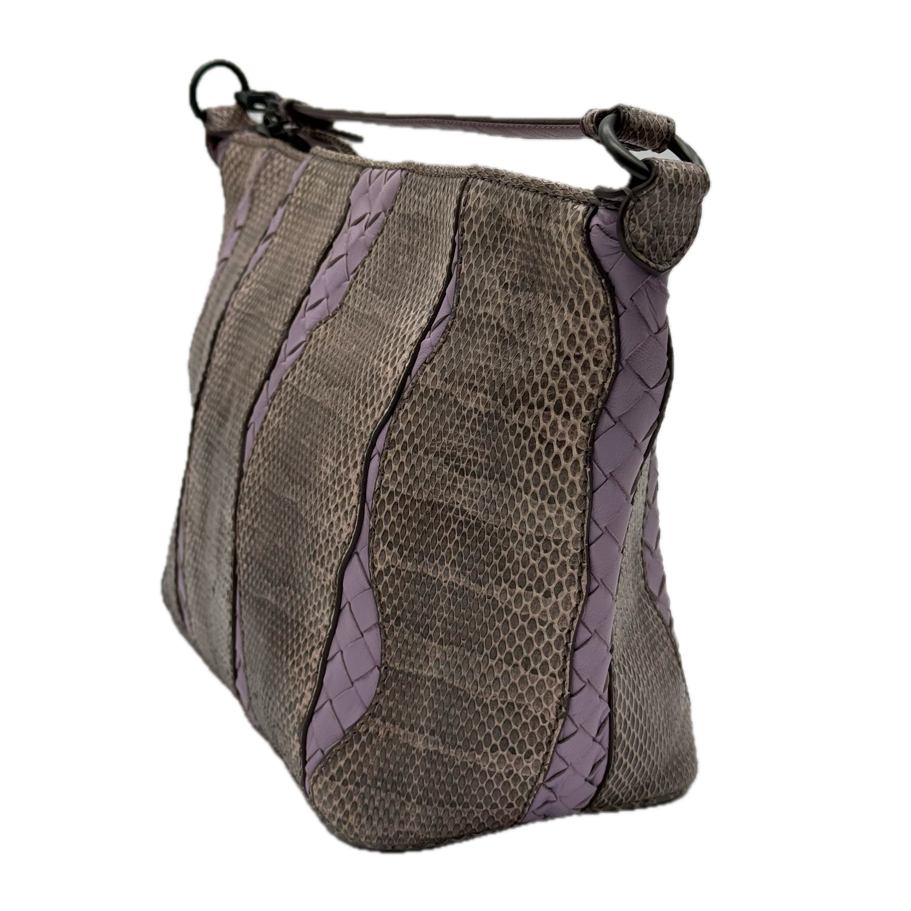 Bottega Veneta | Parme Pink Intrecciato Handbag | Snakeskin & Lambskin |Gunmetal Hardware