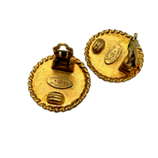 Chanel | Black Resin Clip-on Earrings | Gold Plated