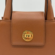 Bvlgari | Turn-lock Clasp HandBag | Leather |Gold Hardware